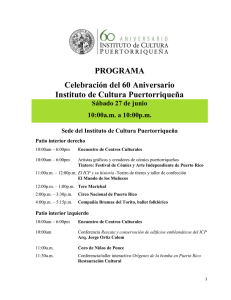 PROGRAMA Celebración del 60 Aniversario Instituto de Cultura Puertorriqueña Sábado 27 de junio
