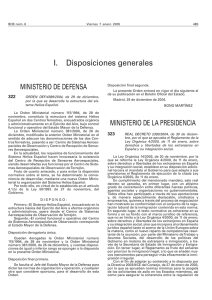 I.    Disposiciones generales MINISTERIO DE DEFENSA