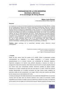 DISONANCIAS DE LA VIDA MODERNA Identidad y diferencia