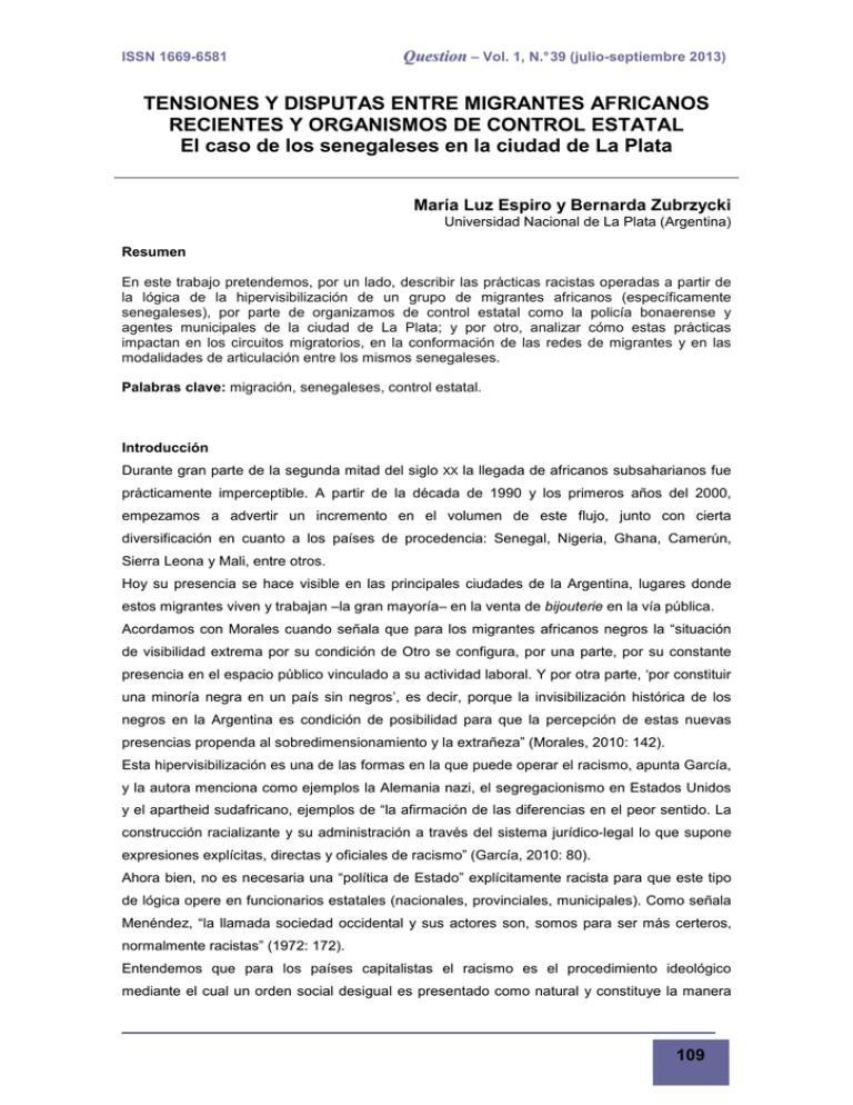 TENSIONES Y DISPUTAS ENTRE MIGRANTES AFRICANOS