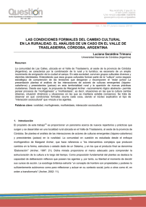 LAS CONDICIONES FORMALES DEL CAMBIO CULTURAL TRASLASIERRA, CÓRDOBA, ARGENTINA