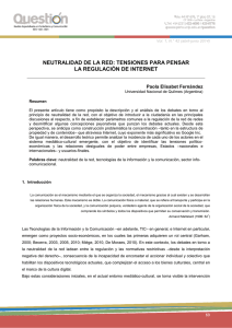 NEUTRALIDAD DE LA RED: TENSIONES PARA PENSAR LA REGULACIÓN DE INTERNET