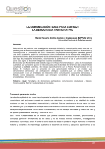 LA COMUNICACIÓN: BASE PARA EDIFICAR LA DEMOCRACIA PARTICIPATIVA