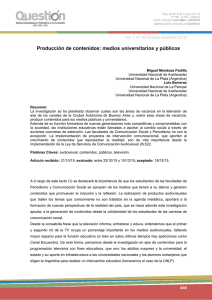 Producción de contenidos: medios universitarios y públicos