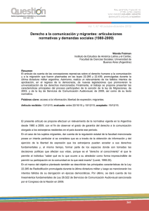 Derecho a la comunicaci&oacute;n y migrantes: articulaciones