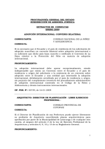 PROCURADURÍA GENERAL DEL ESTADO SUBDIRECCIÓN DE ASESORÍA JURÍDICA EXTRACTOS DE  CONSULTAS