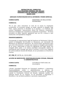 EXTRACTOS DE  CONSULTAS PROCURADURÍA GENERAL DEL ESTADO SUBDIRECCIÓN DE ASESORÍA JURÍDICA