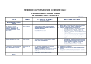 Rendición de Cuentas Agenda Aprobada (FASES) - Dirección Regional 1