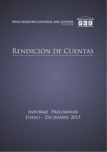 Rendición de cuentas - informe preliminar enero-diciembre 2013