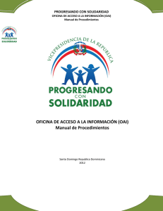 OFICINA DE ACCESO A LA INFORMACIÓN (OAI) Manual de Procedimientos