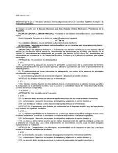 Decreto por el que se reforman y adicionan diversas disposiciones de la Ley general del Equil&iacute;brio Ecol&oacute;gico y la Protecci&oacute;n al Ambiente