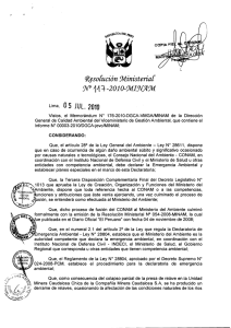 Resolución Ministerial No. 117-2010-MINAM