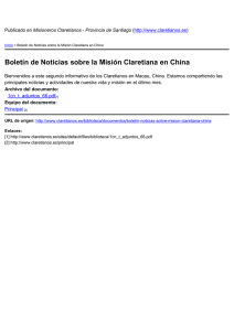 Boletín de Noticias sobre la Misión Claretiana en China