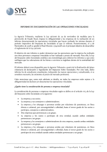 INFORME DE DOCUMENTACIÓN DE LAS OPERACIONES VINCULADAS