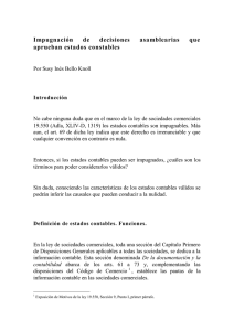 Impugnación de decisiones asamblearias que aprueban estados contables