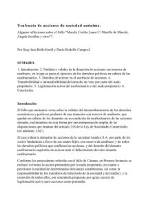 Usufructo de acciones de sociedad an&oacute;nima.