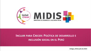 Incluir para Crecer: Polìtica de desarrollo e inclusión social en el Perú DESCARGA PDF
