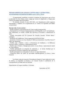 DEPARTAMENTO DE LENGUA CASTELLANA Y LITERATURA. ACTIVIDADES EXTRAESCOLARES curso 2015/2016