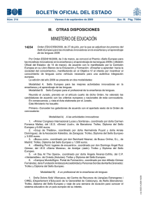 BOLETÍN OFICIAL DEL ESTADO MINISTERIO DE EDUCACIÓN III.  OTRAS DISPOSICIONES 14254