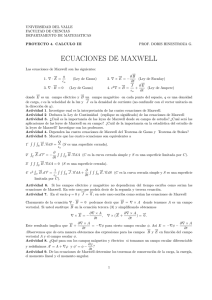 UNIVERSIDAD DEL VALLE FACULTAD DE CIENCIAS DEPARTAMENTO DE MATEMATICAS PROYECTO 4. CALCULO III