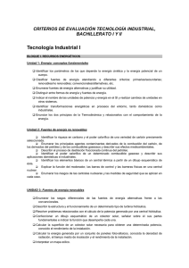 Criterios de evaluación Tecnología Industrial Bachillerato
