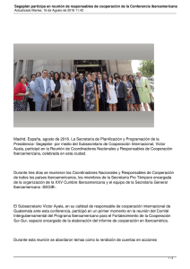 Madrid, España, agosto de 2016. La Secretaría de Planificación y... Presidencia- Segeplán- por medio del Subsecretario de Cooperación Internacional, Victor