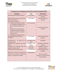 Cronograma de actividades del Servicio Comunal Estudiantil 2014