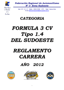 Reglamento de Carrera Formula 3 CV 1.4 - 2012