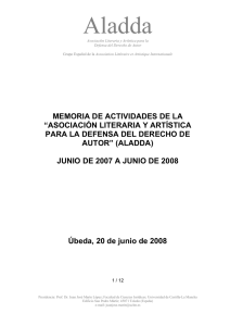 Memoria de Actividades 2007-2008