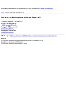 Formación Permanente Informe Foessa VI Misioneros Claretianos - Provincia de Santiago )