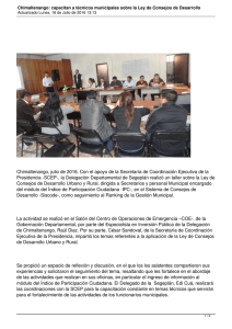 Chimaltenango, julio de 2016. Con el apoyo de la Secretaría... Presidencia -SCEP-, la Delegación Departamental de Segeplán realizó un taller...