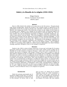 Zubiri y la filosofía de la religión (1934-1944)