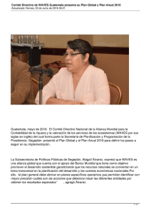 Guatemala, mayo de 2016.  El Comité Directivo Nacional de la... Contabilidad de la riqueza y la valoración de los servicios...
