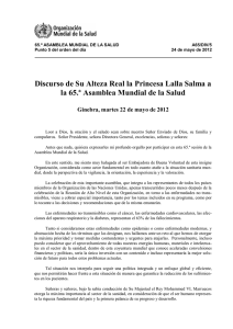 Discurso de Su Alteza Real la Princesa Lalla Salma de Marruecos [pdf 41kb]