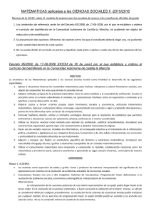 MATEMATICAS aplicadas a las CIENCIAS SOCIALES II -2015/2016