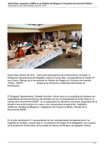 Santa Rosa, febrero de 2016.  Como parte del programa de... Delegación Departamental de Segeplán realizó el cuarto taller, correspondiente al...