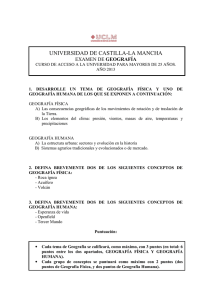 UNIVERSIDAD DE CASTILLA-LA MANCHA EXAMEN DE GEOGRAFÍA