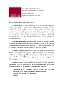 UNIVERSIDAD DE CASTILLA-LA MANCHA MATERIA: DIBUJO TÉCNICO CRITERIOS DE CORRECCIÓN: JUNIO 2015