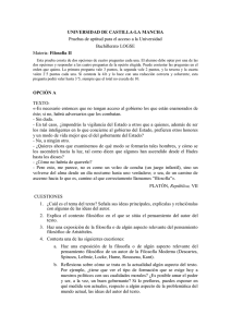 UNIVERSIDAD DE CASTILLA-LA MANCHA Bachillerato LOGSE Filosofía II