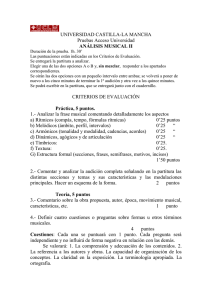 UNIVERSIDAD CASTILLA-LA MANCHA Pruebas Acceso Universidad ANÁLISIS MUSICAL II
