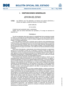 Ley 25/2013, de 27 de diciembre, de impulso de la factura electrónica y creación del registro contable de facturas en el Sector Público