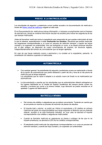 UCLM - Gu&iacute;a de Matr&iacute;cula (Estudios de Primer y Segundo... PREVIO  A LA MATRICULACI&Oacute;N