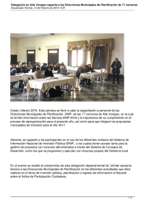Cobán, febrero 2016. Esta semana se llevó a cabo la... Direcciones Municipales de Planificación -DMP- de las 17 comunas de...
