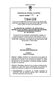 - DECRETO 1740 de 2009, protección dignatarios