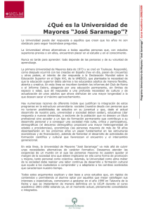 ¿Qué es la Universidad de Mayores “José Saramago”?   2009