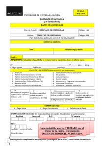 BORRADOR DE MATRICULA (Sin validez oficial) DATOS DE LOS ESTUDIOS Nombre y Apellidos