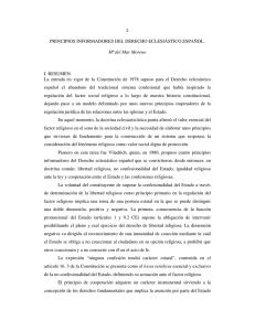II. Principios Informadores del Derecho Eclesiástico Español