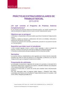 PRÁCTICAS EXTRACURRICULARES DE TRABAJO SOCIAL 2015-2016