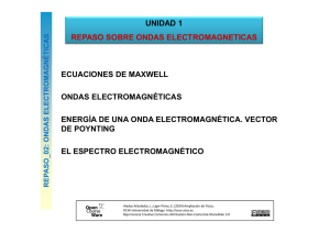 ECUACIONES DE MAXWELL ONDAS ELECTROMAGNÉTICAS ENERGÍA DE UNA ONDA ELECTROMAGNÉTICA. VECTOR DE POYNTING