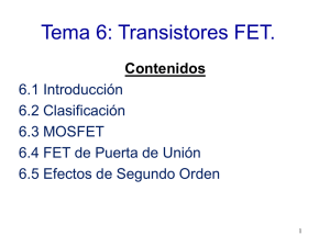 Tema 6: Transistores FET. Contenidos 6.1 Introducción 6.2 Clasificación